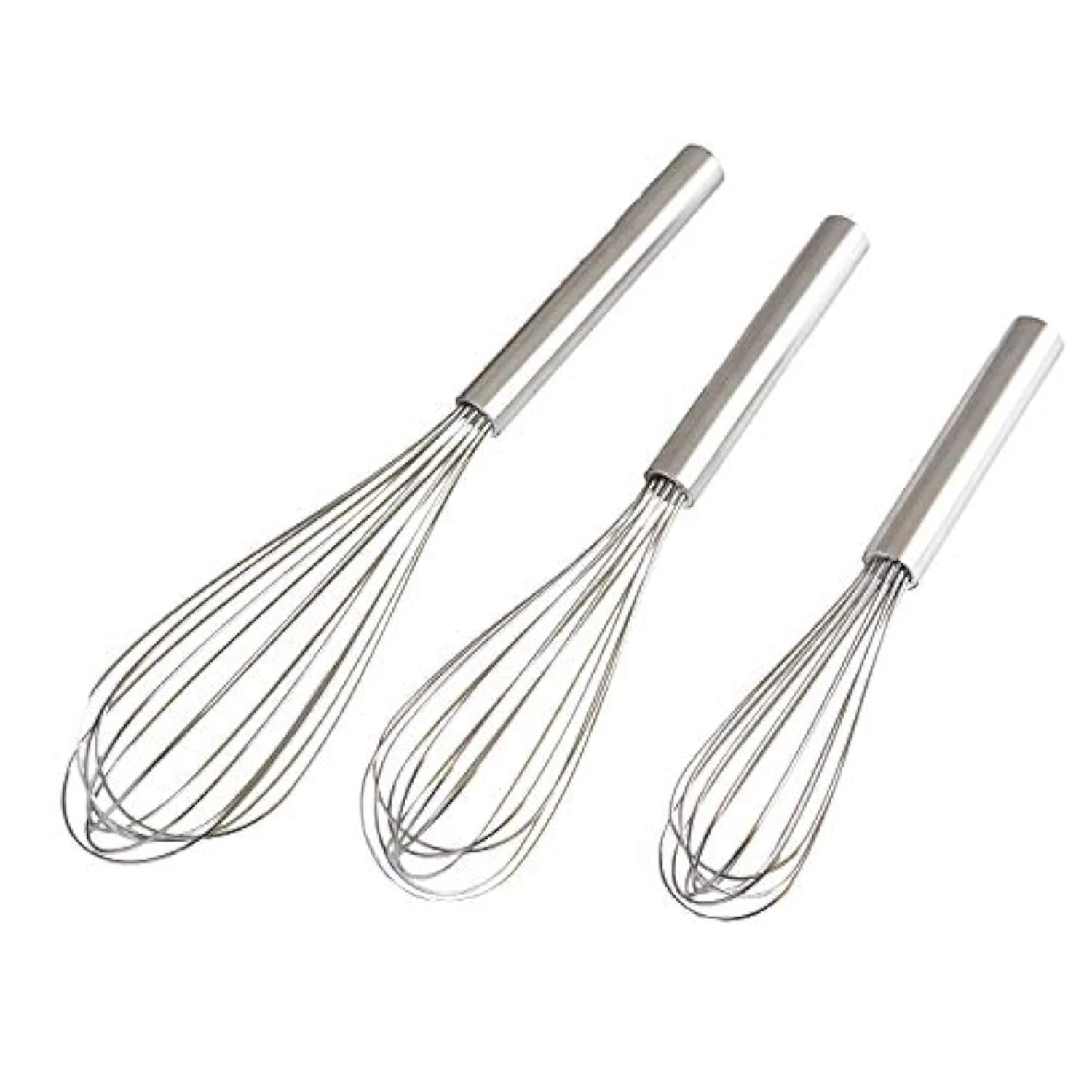 Stainless Steel Whisks with 3 Packs 8"+10"+12" Kitchen Whisk Set Kitchen Whip...