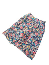 Vintage 90s Rayon Shorts Tropical Floral High Rise Elastic Waist Resort Vacation