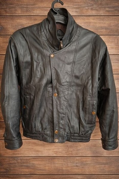 Men Alfred Dunhill Vintage Leather Jacket Black XL