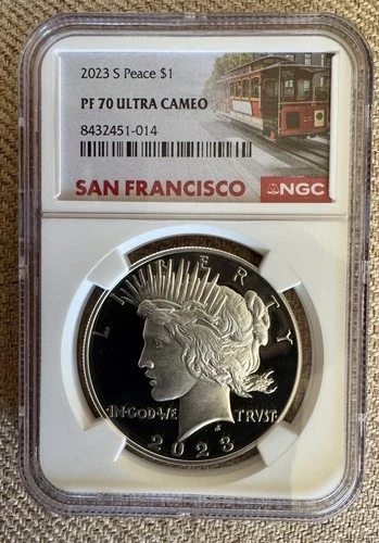2023-S Peace Dollar 1oz silver NGC PF70 Ultra Cameo - CABLE CAR HOLDER