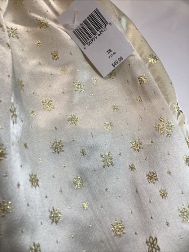 Disney Girl's Beige/Gold Holiday Lined Party Dress Size 7/8 - Picture 4 of 6