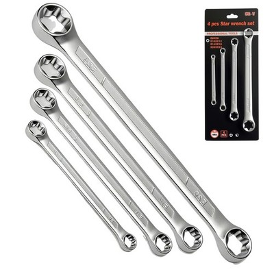 WINTOWIN 4 Piece TRX-Star E-Torx Box Wrench Set, E6 E8 E10 E12 E14 E18 E20... 