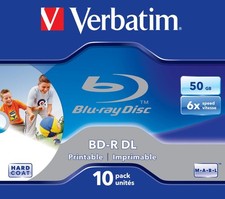 Verbatim 43736 BD-R DL 50GB 6x Printable - 10 Pack Jewel C Blu-ray  UK IMPORT 