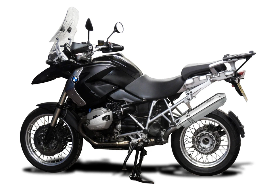 BMW R1200GS 2008-2012 Kit de silenciador de escape de acero inoxidable triovalado de 17" deslizable Foto 3 de 4