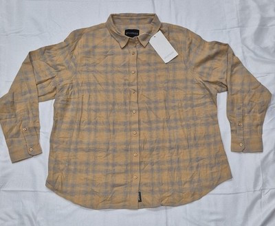 Wildfang The Essential Long Sleeve Flannel Button Up Camel Mauve Women's 2X NWT