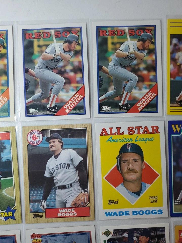 Wade Boggs Lote (24) ⚾️🔥 Medias Rojas de Boston, MLB, Topps, Score, Pacific, Fleer Hof Foto 3 de 4