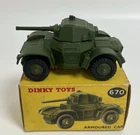 Vintage Dinky Toys 670 Armoured Car Military Green In Original Box