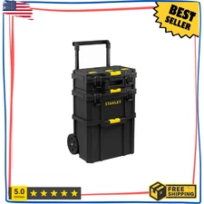 Rolling Workshop Tower Tool Box Storage Organizer with Wheels and Handle, Black.