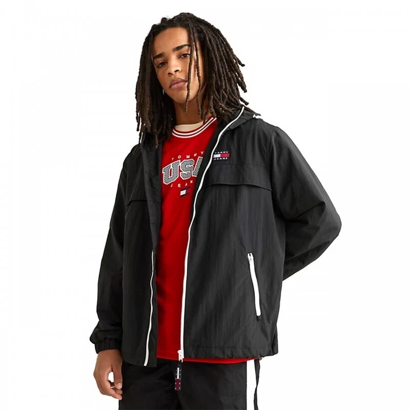 Tommy Jeans Giubbotto Zip Intera Cappuccio Uomo Ragazzo Giubbino