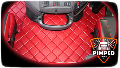 Floor mats for DAF XF/ 105xf / 106xf ECO LEATHER floor mats Red&Black SET 3