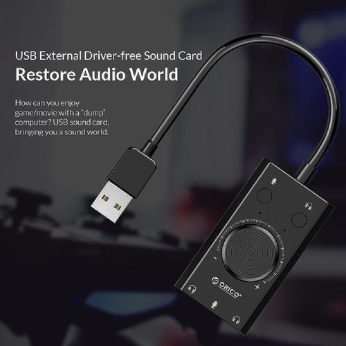 Universal External USB Sound Card LED For Speaker Microphone Earphone Plug&Play - Afbeelding 3 van 12