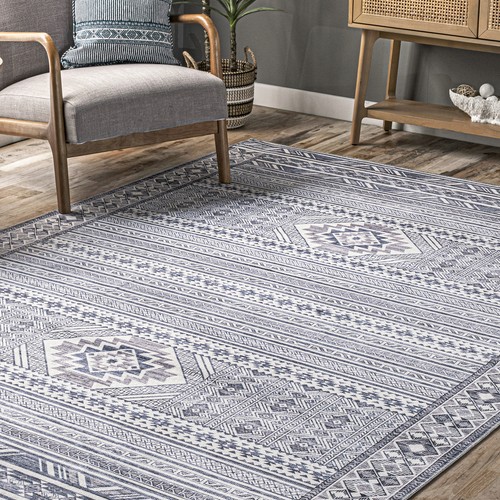 nuLOOM Jenine Transitional Gray Indoor Machine Washable Area Rug - Picture 9 of 9