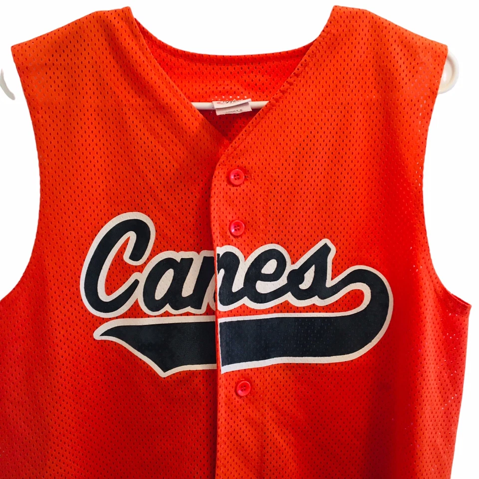 Camiseta deportiva de colección Bastones naranja y negra para adultos pequeña #31 sin mangas alta cinco Foto 4 de 4