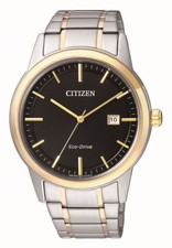 Reloj Citizen Eco-Drive AW1238-59E para hombre esfera negra dos tonos acero inoxidable