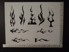 Flames Tribal Flame Fire Pin Stripe 11" x 8.5" Custom Stencil FAST FREE SHIPPING