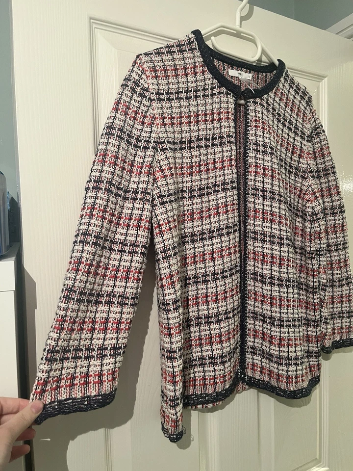 Brax Mujer Cárdigan Abierto, Talla 16 Cuello Redondo Suave Sensación Elegante Foto 4 de 4