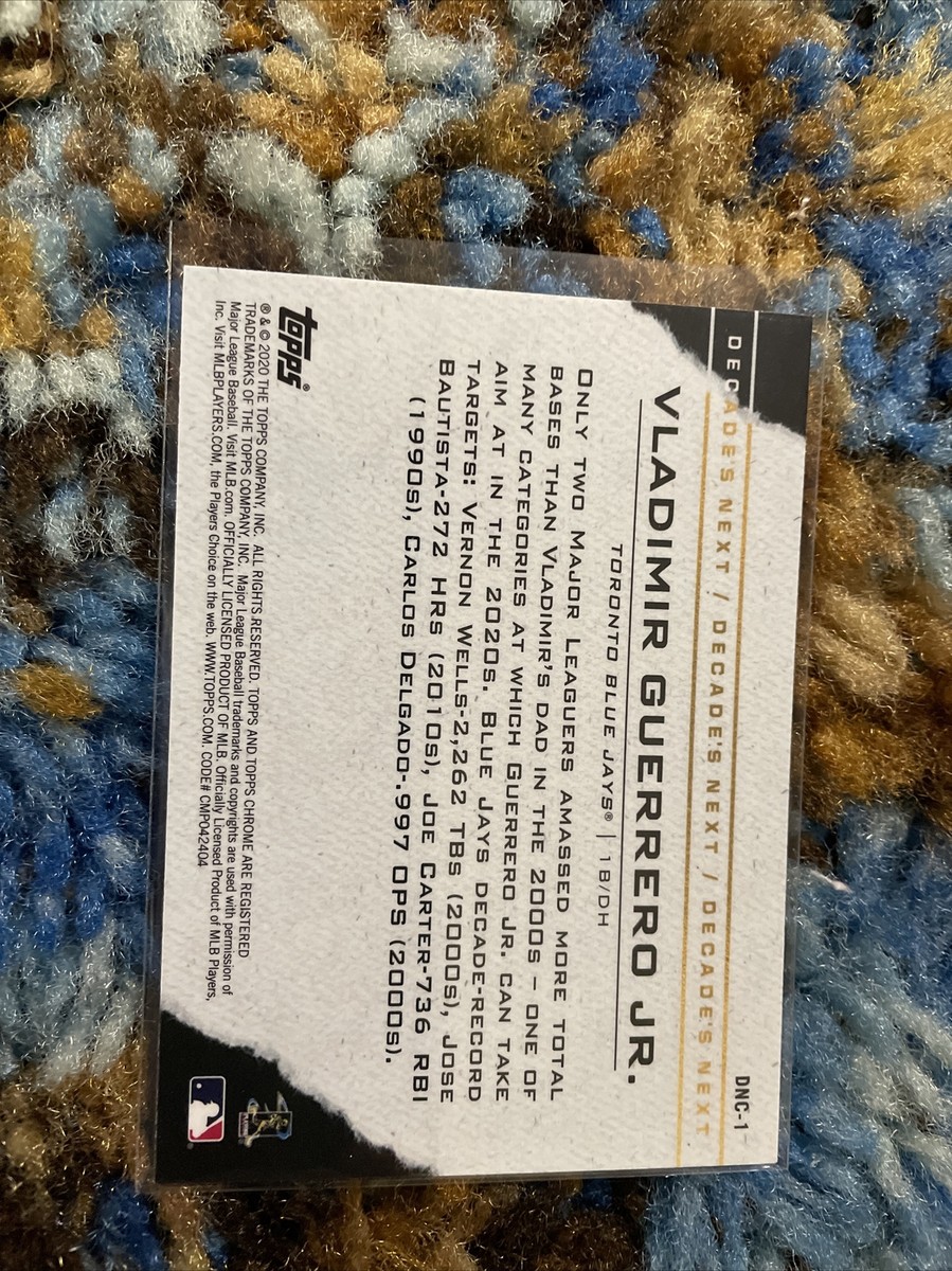 2020 Topps Chrome Vladimir Guerrero Jr Decades Next #DNC-1 Blue
