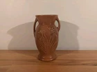 RED WING POTTERY 7" STIPPLED ORANGE/BROWN VASE # 861
