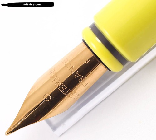 Waterman Forum Fountain Pen Nib Section Yellow Goldplated F - Picture 4 of 4