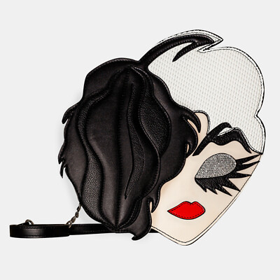 Danielle Nicole Disney Cruella Die Cut Of Her Face Crossbody Still in Plastic 