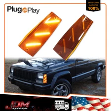 For 84-96 Jeep Cherokee Comanche 84-90 Wagoneer Amber LED Side Marker Light 2PCS
