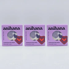 Lot Of 3 Anihana Handcrafted Hydrating Gentle Bar Soap - Lavender Love - 4.23oz