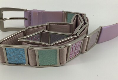 Suzi Roher Art Deco Elastic Belt W/ Colored Reflective Tile  display picture 1