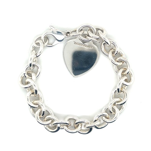 Tiffany & Co. Sterlingsilber rundes Glieder Herz Bettelarmband - Bild 2 von 4