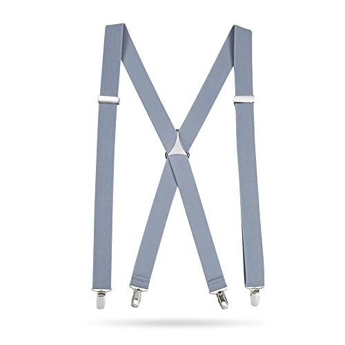 HOLD’EM Men’s X-Back Adjustable suspenders for Regular - 46 " Light Grey - Picture 1 of 7
