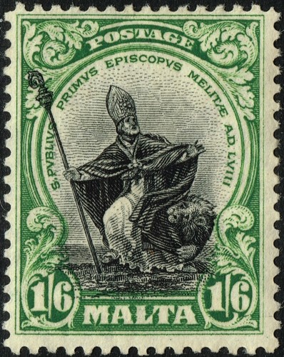 SG 167 MALTA 1926 - 1/6d SCHWARZ & GRÜN - POSTFRISCH MONTIERT