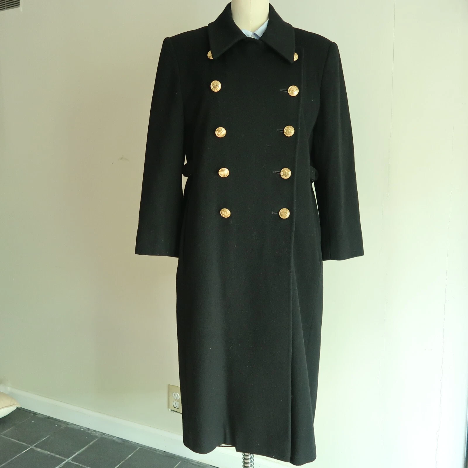 Cappotto Christian Dior Donna 8 Nero Loro Piana Lana d'Agnello Superfine Made in USA