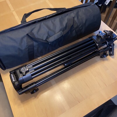 2 Gemini 100mm Professional Video Camera Tripods w/ Carry Bag   Heavy Duty Stand