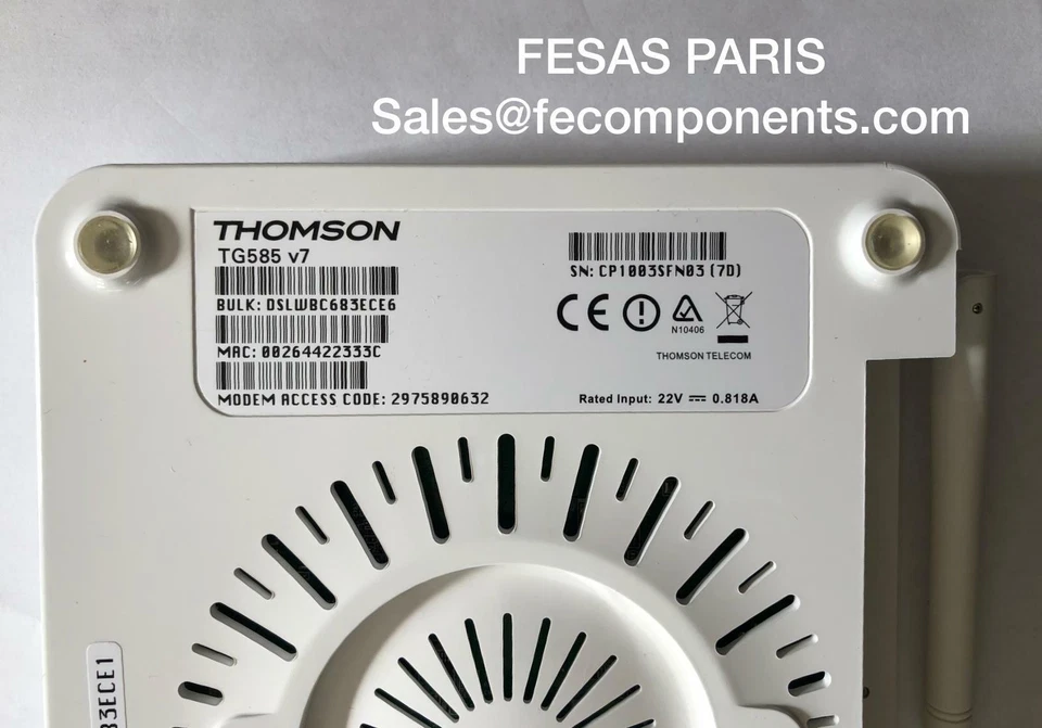 Thomson TG585 Wireless Multi-User ADSL2+ Gateway - Image 3 of 4