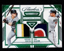 2023 Panini Flawless Materials Henry Davis Joe Mauer PATCH Jersey 3/5 Twins