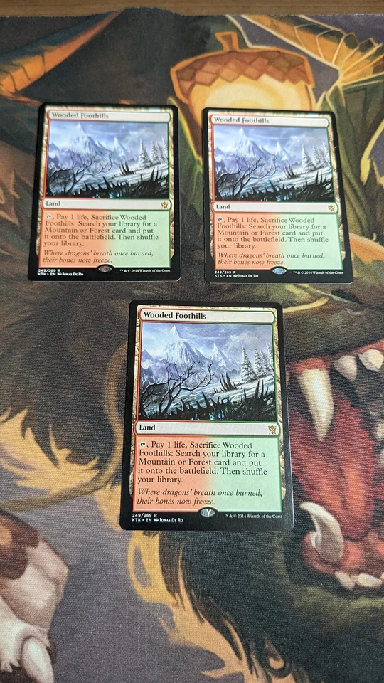 MTG Wooded Foothills Khans of Tarkir 249/269 Rare Fetch Land - Image 4 of 4