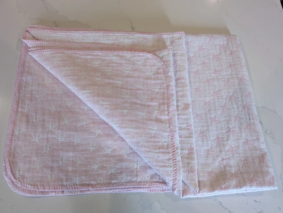 Textura - Grande - Manta bebé niña - Rosa con estrellas Foto 4 de 4