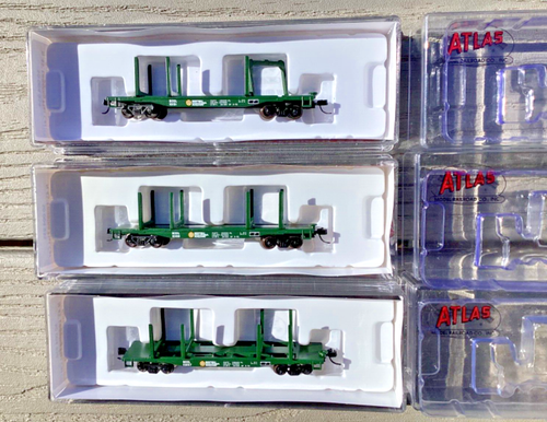 3 ATLAS 1/160 N Scale BCR 45' Logging Flat Cars Rd #'s 10151, 10199 & 10207 - Picture 6 of 18