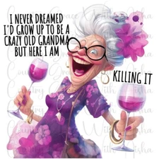 Sublimation Transfer Grandma Ready To Press Heat Transfer