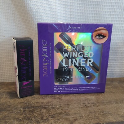 Vamp Stamp ~ Eyeliner ink , 2 Tools & Brush ~ Vavoom Curved Winged Liner ~ NEW