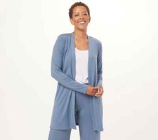 Susan Graver Lifestyle Women's Spa-Knit Cardigan XS Pale Blue Mist A454559 NEW