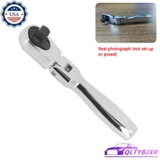 Ratchet Handle Socket Wrench 1/4" Drive 72 Tooth Flexi Head Stubby 115mm Flattop