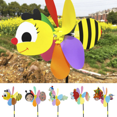 3D Cartoon Insekten Windmühlen Spielzeug Garten Spinner Windrad für Rasen Hof