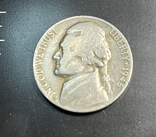 RARE Post War 1946 Jefferson Nickel With No Mint Mark Toning