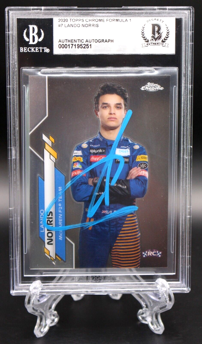 LANDO NORRIS SIGNED 2020 TOPPS CHROME F1 FORMULA 1 #7 ROOKIE