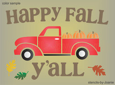 Joanie Stencil Happy Fall Y'all Vintage Red Market Truck Fall Pumpkin DIY Signs