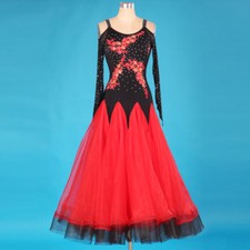 Latin Ballroom Dance Dress Modern Salsa Waltz Standard Long Dress F067 4 Colors