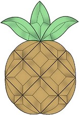 6-3/8"x9" Colored Exquisite Glass Pineapple COEC125