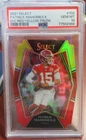 G911 2021 SELECT PATRICK MAHOMES #102 PSA 10 RED YELLOW DIE CUT