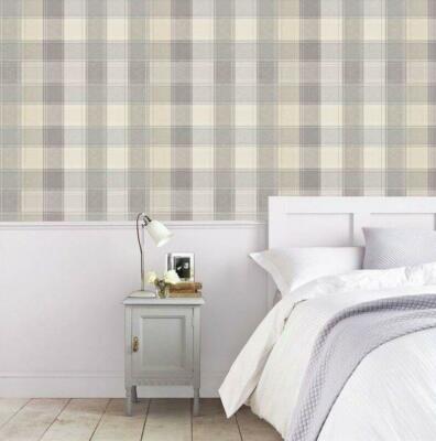 Arthouse Country Tartan Karo Karo Streifen grau beige Tapete 901902 Rolle 10m