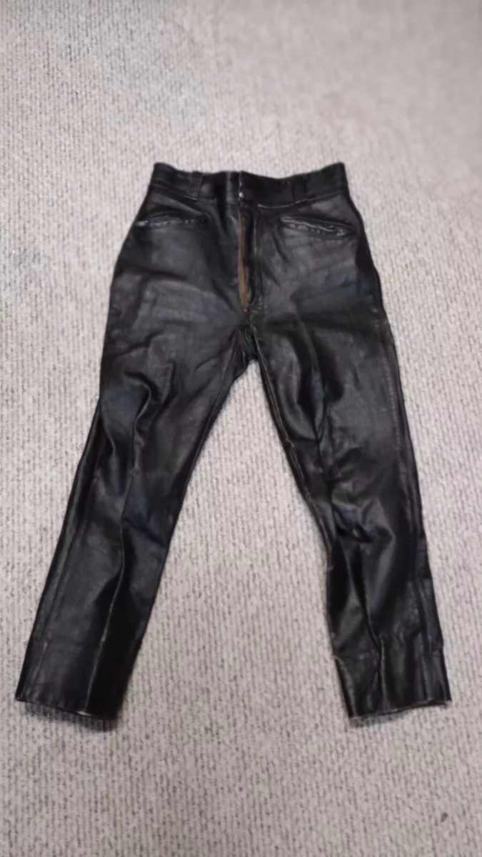 vintage 70s HARLEY DAVIDSON leather pants motorcycle black JEANS